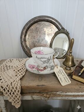 Vintage Gladstone Bone China Wedding Anniversary Teacup & Saucer Set